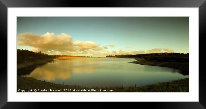 Woodburn Middle Reservoir Framed Mounted Print by Stephen Maxwell