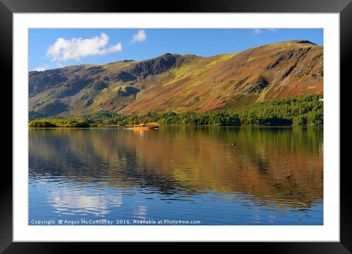 Tourist boat on Derwentwater Framed Mounted Print by Angus McComiskey