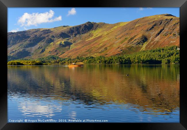 Tourist boat on Derwentwater Framed Print by Angus McComiskey
