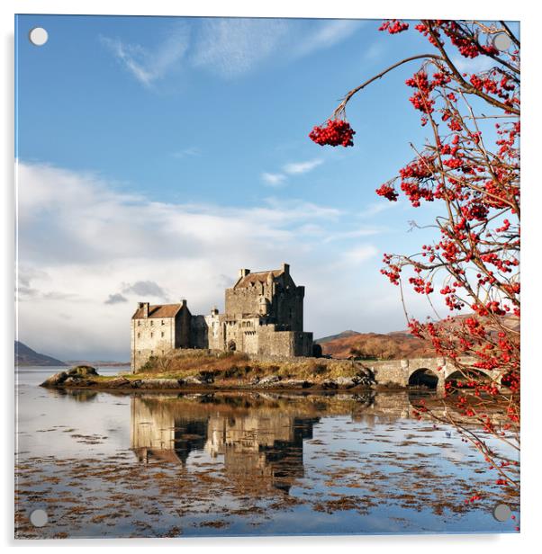 Eilean Donan - Loch Duich Reflection  Acrylic by Grant Glendinning