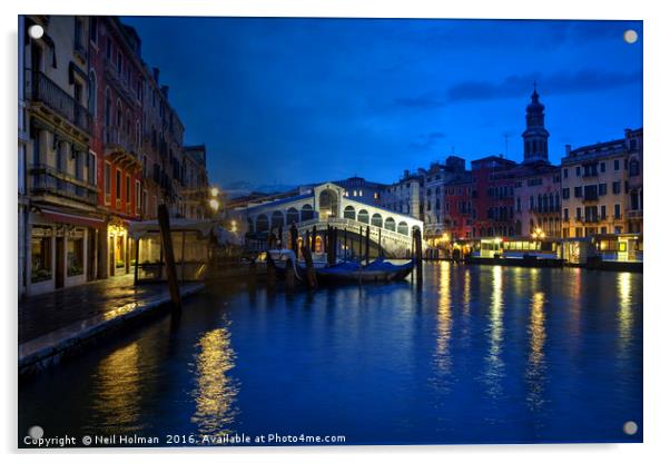 The Rialto Bridge, Venice Acrylic by Neil Holman