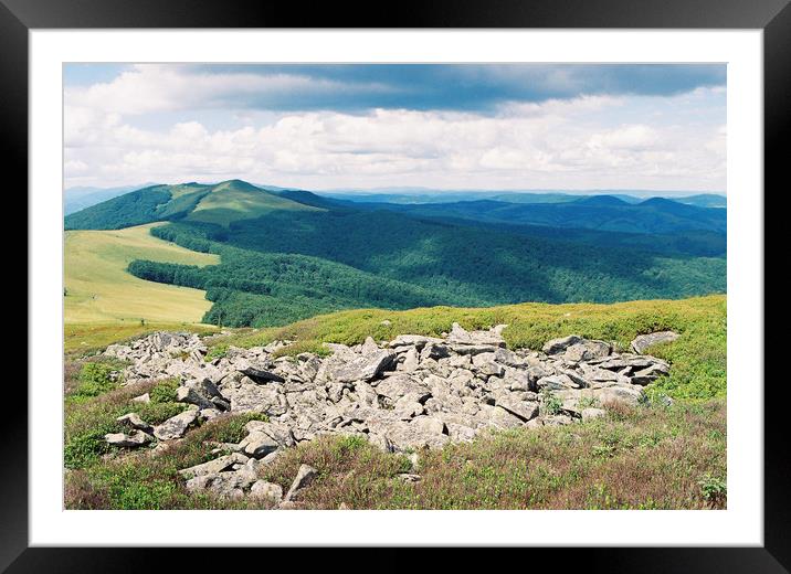 Mountain slopes in the Carpathians 2 Framed Mounted Print by Anton Popov
