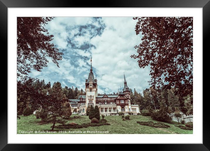 Neo-Renaissance Peles Castle Built In 1873 In Carpathian Mountai Framed Mounted Print by Radu Bercan