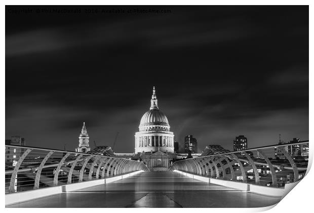 St Paul's Cathedral and City of London Print by Phil MacDonald