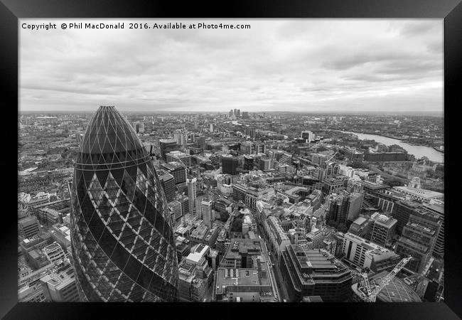 London Skyline and Gherkin from Cheesegrater Framed Print by Phil MacDonald