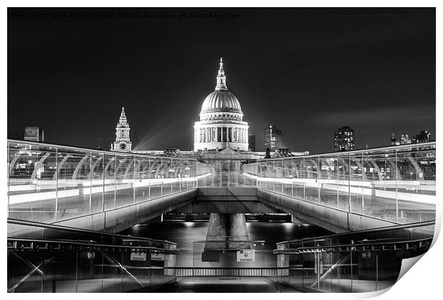 St Paul's Cathedral and City of London Print by Phil MacDonald