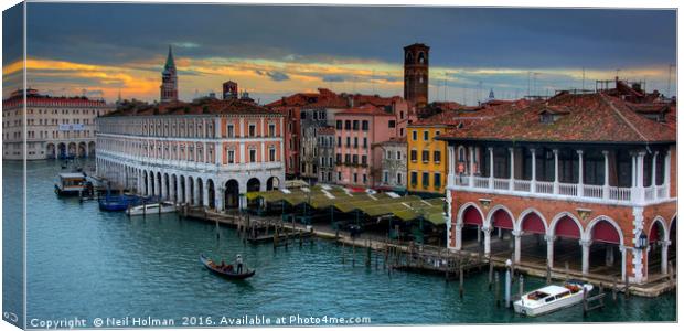 The Grand Canal Venice  Canvas Print by Neil Holman