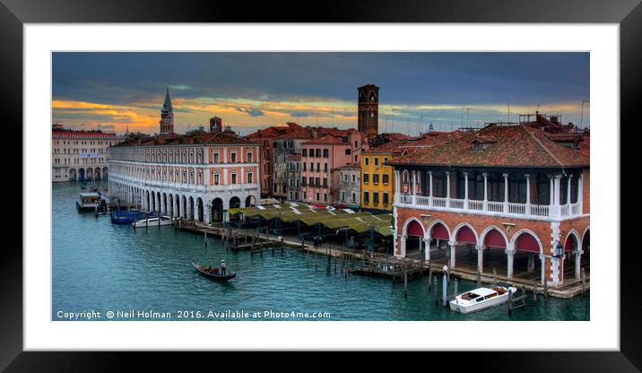 The Grand Canal Venice  Framed Mounted Print by Neil Holman