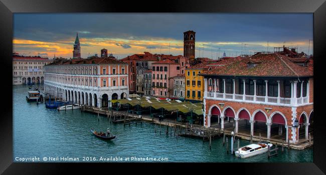 The Grand Canal Venice  Framed Print by Neil Holman