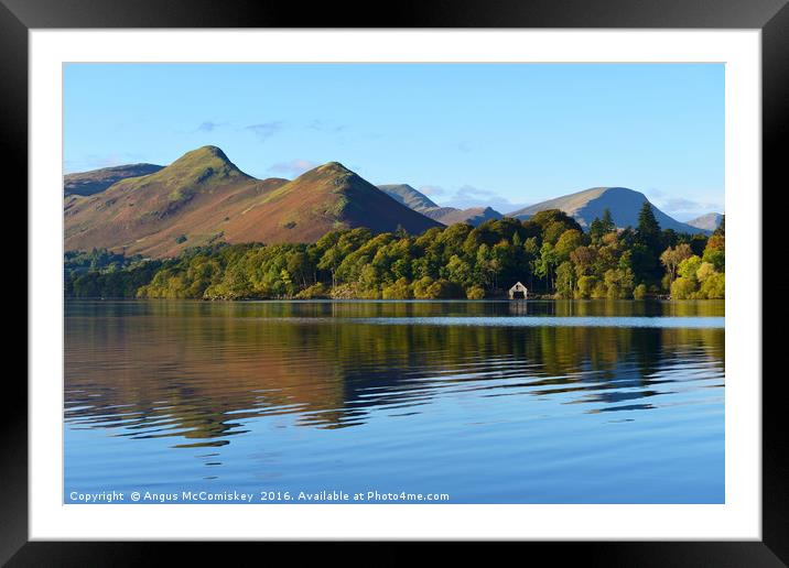 Early morning reflections Derwentwater / Catbells Framed Mounted Print by Angus McComiskey