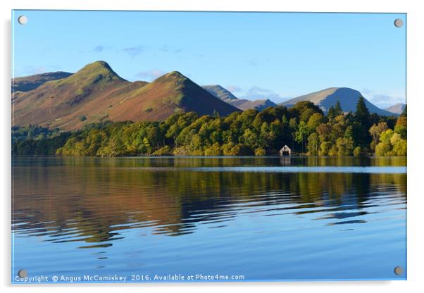 Early morning reflections Derwentwater / Catbells Acrylic by Angus McComiskey