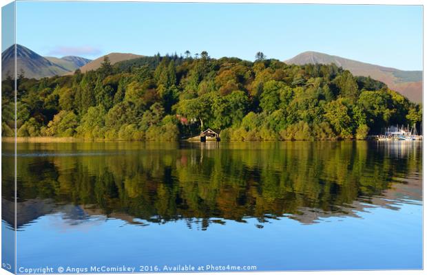 Boathouse on Derwent Water Canvas Print by Angus McComiskey