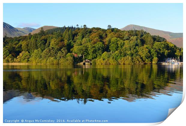 Boathouse on Derwent Water Print by Angus McComiskey