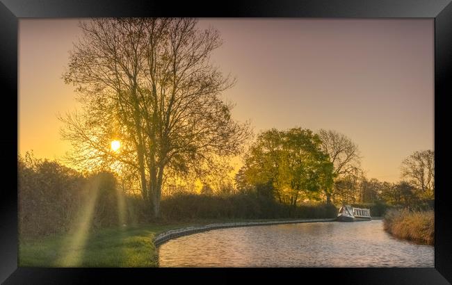 Sunrise over the Narrow boat Framed Print by John Allsop
