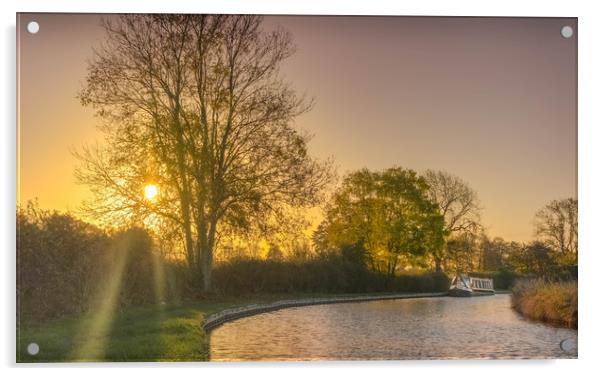 Sunrise over the Narrow boat Acrylic by John Allsop