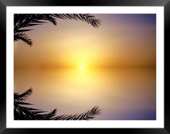 Tranquil Paradise at Sunrise Framed Mounted Print by Beryl Curran