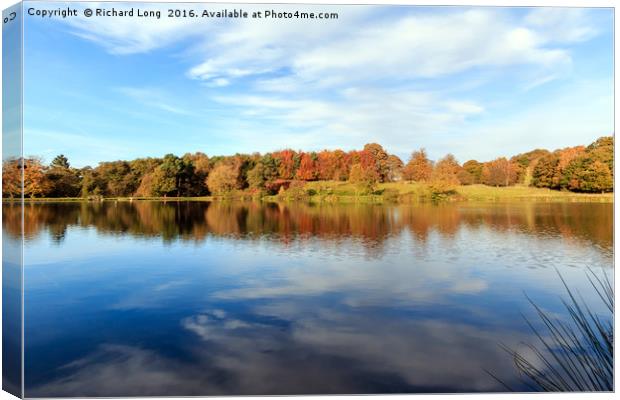 Reflections of Beautiful Autumn Trees and sky Canvas Print by Richard Long