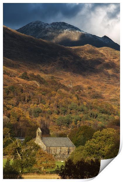 St Mary's church at Beddgelert Print by Rory Trappe