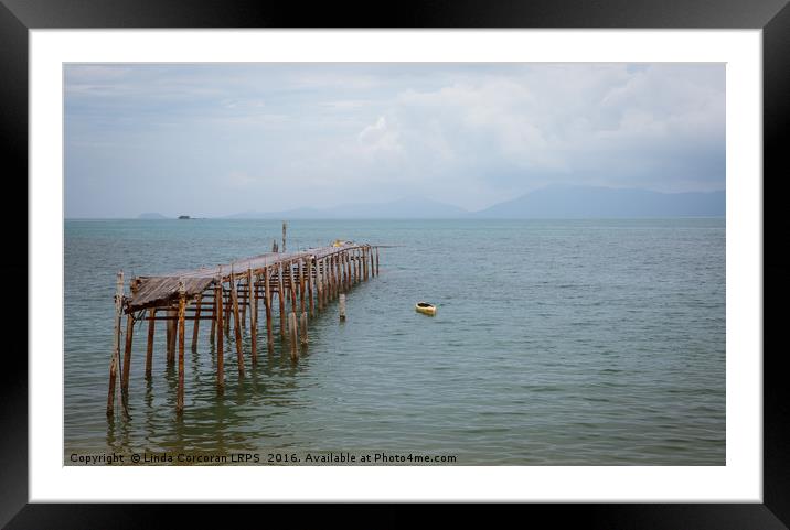 Koh Samui Jetty Framed Mounted Print by Linda Corcoran LRPS CPAGB