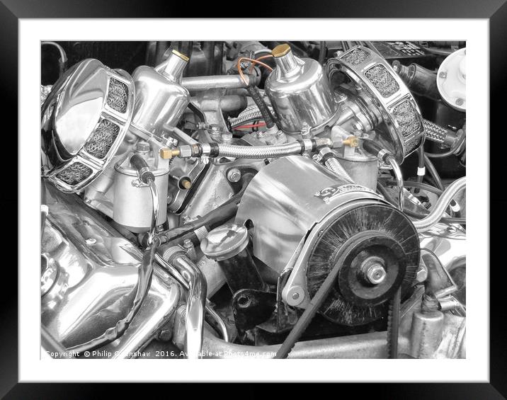 Daimler Sportster engine Framed Mounted Print by Philip Openshaw