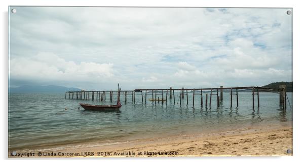 Koh Samui Beach Acrylic by Linda Corcoran LRPS CPAGB