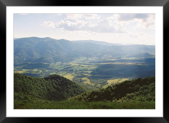 The Carpathian landscape with a view of the valley Framed Mounted Print by Anton Popov