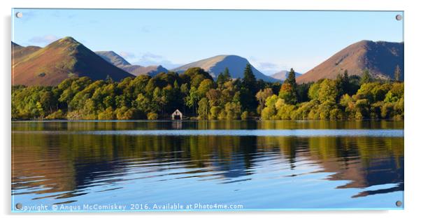 Derwentwater and Catbells panorama Acrylic by Angus McComiskey