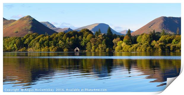 Derwentwater and Catbells panorama Print by Angus McComiskey
