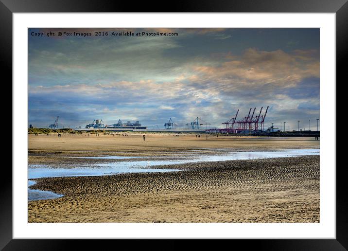Liverpool container terminal Framed Mounted Print by Derrick Fox Lomax