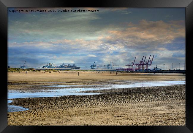 Liverpool container terminal Framed Print by Derrick Fox Lomax