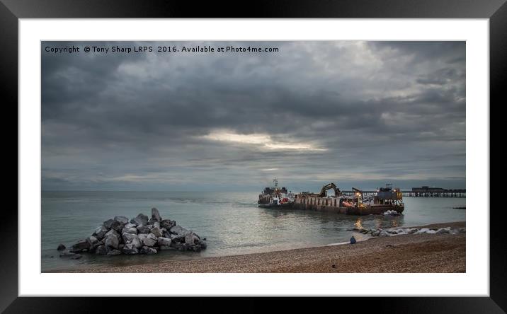 Evening Delivery off the Coast of Hastings Framed Mounted Print by Tony Sharp LRPS CPAGB