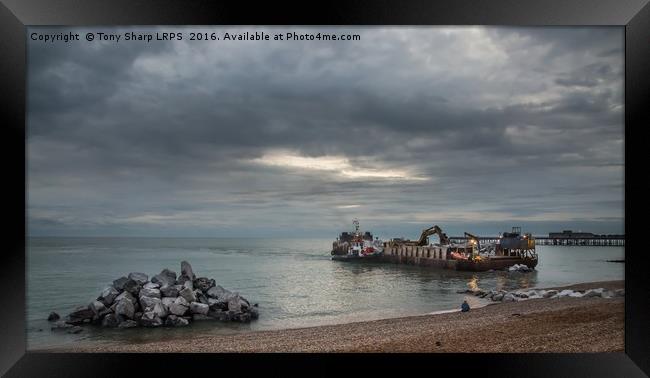 Evening Delivery off the Coast of Hastings Framed Print by Tony Sharp LRPS CPAGB