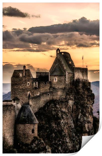 Aggstein castle in Wachau valley. Print by Sergey Fedoskin