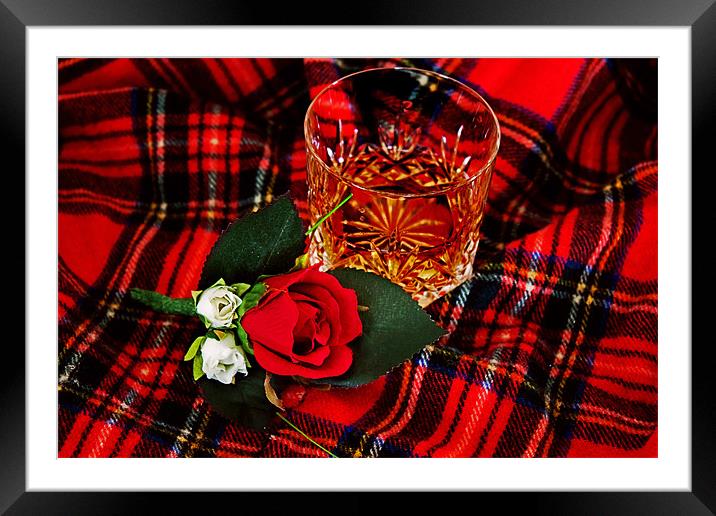 Glass of whisky Framed Mounted Print by Ian Jeffrey