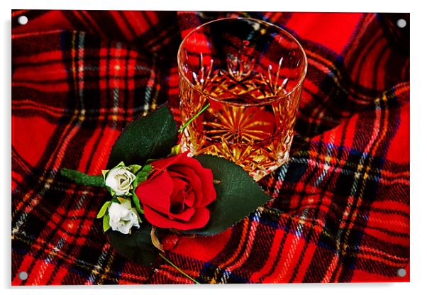 Glass of whisky Acrylic by Ian Jeffrey
