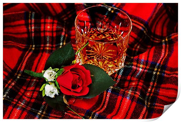 Glass of whisky Print by Ian Jeffrey
