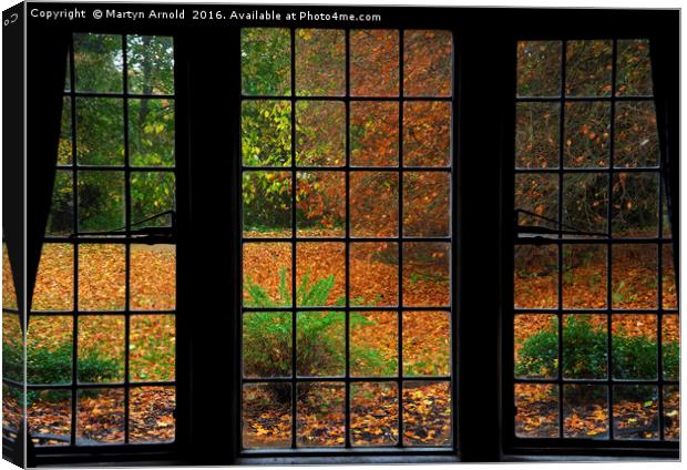 Autumn through the Window Canvas Print by Martyn Arnold