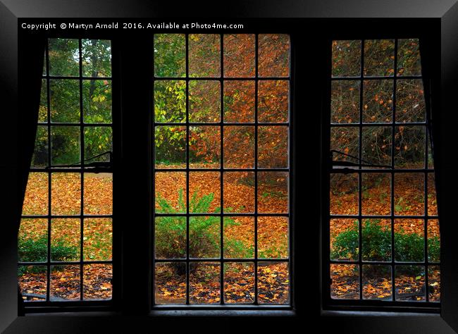 Autumn through the Window Framed Print by Martyn Arnold