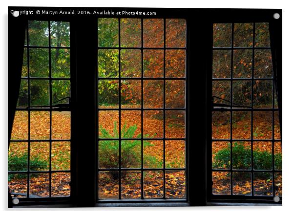 Autumn through the Window Acrylic by Martyn Arnold