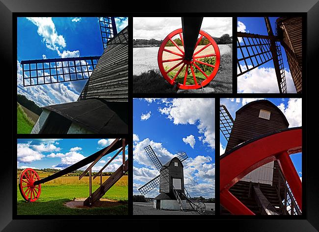Pitstone Windmill - Collage Framed Print by Ian Jeffrey