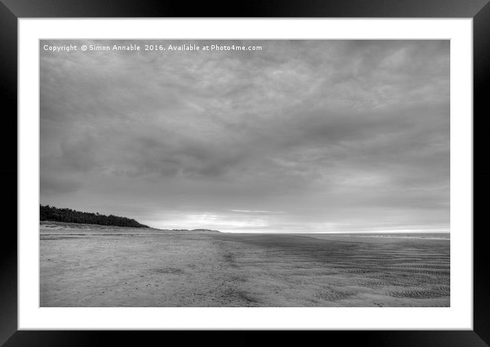 Bleak Deserted Beach Framed Mounted Print by Simon Annable