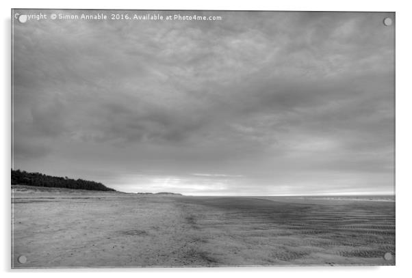 Bleak Deserted Beach Acrylic by Simon Annable