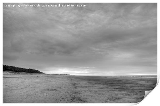 Bleak Deserted Beach Print by Simon Annable