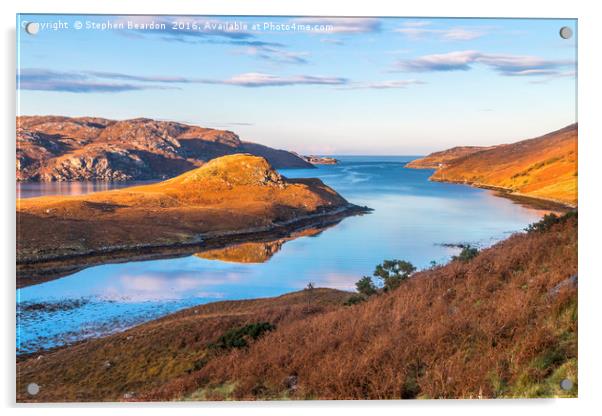 Loch Inchard Scotland Acrylic by Stephen Beardon