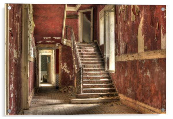 Red Stair Party Acrylic by Jason Green
