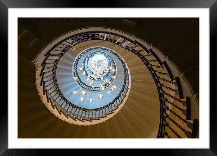 Spiral Staircase, Looking Up Framed Mounted Print by Phil MacDonald