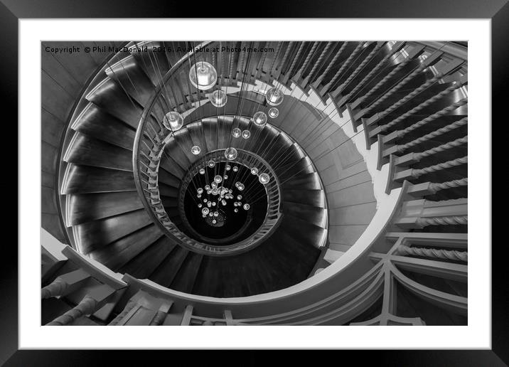 Spiral Staircase, Looking Down Framed Mounted Print by Phil MacDonald