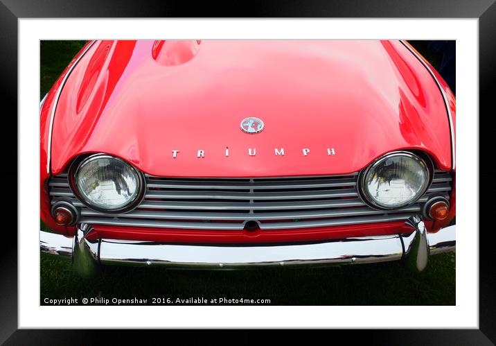 Triumph TR4 Sports Car Framed Mounted Print by Philip Openshaw