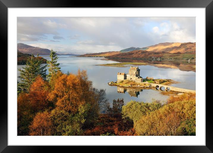 Eilean Donan Reflection in Autumn Framed Mounted Print by Grant Glendinning