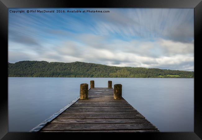 Lake District Jetty, Summer 2012 Framed Print by Phil MacDonald